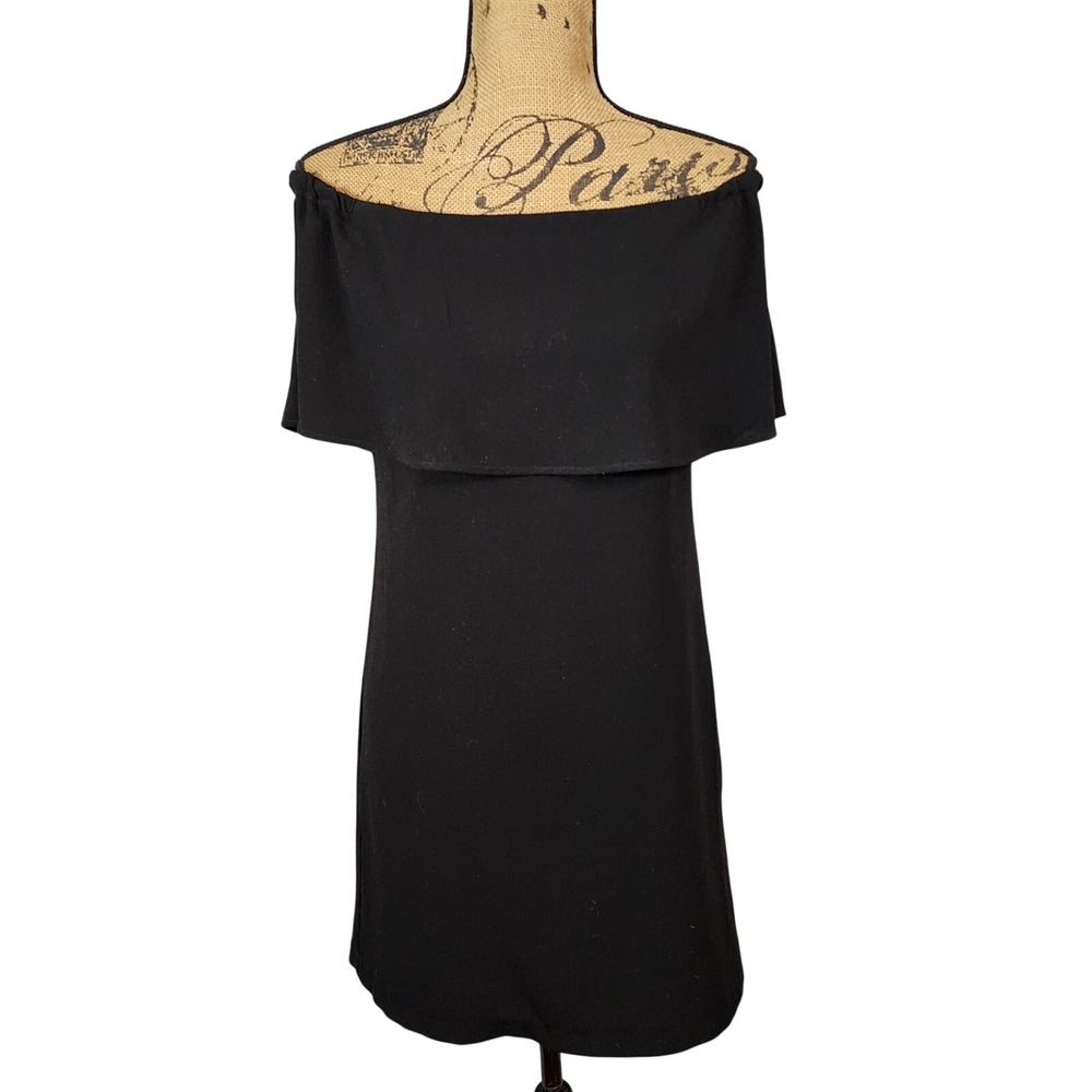 CHARLES HENRY Size XS LBD Off the Shoulder Black A-line Mini‎ Dress Whimsigoth
